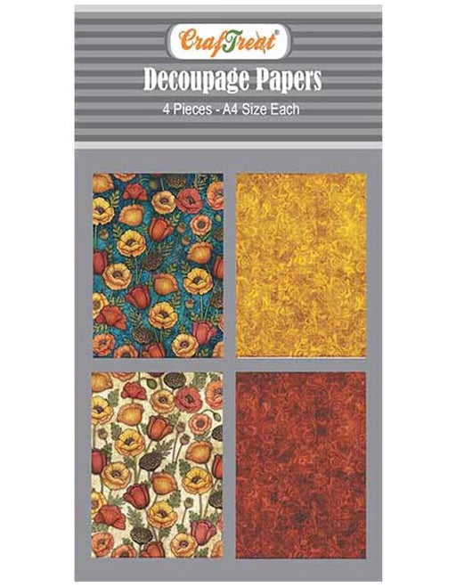 CrafTreat Poppy Garden Decoupage Paper A4
