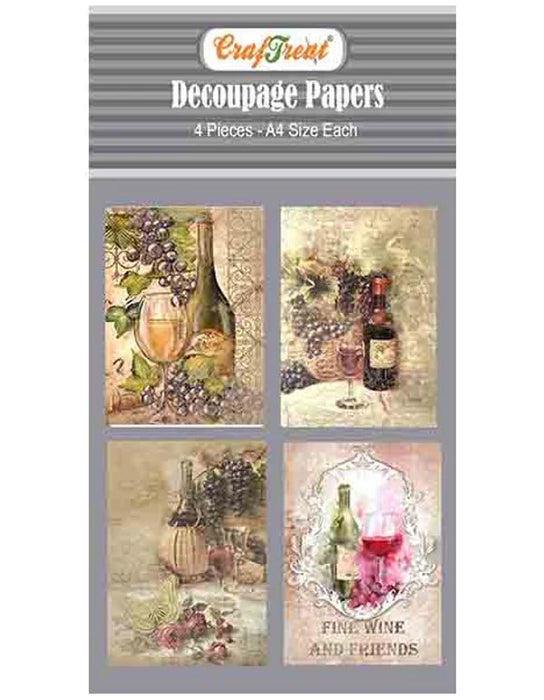 CrafTreat Wine and Dine Decoupage paper A4