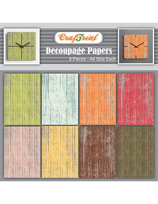 CrafTreat Texture Wood Background Decoupage Paper A4