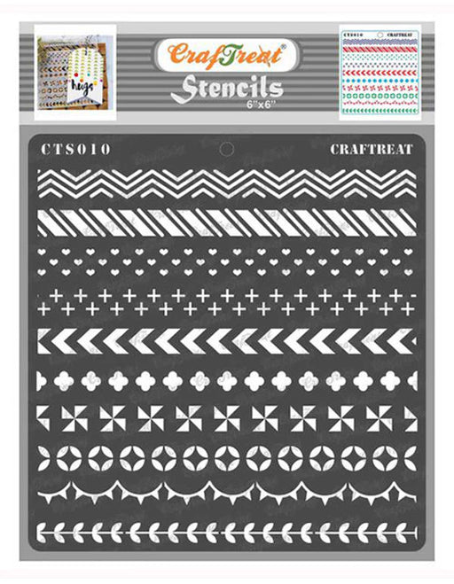 CrafTreat-6x6-inches-Washi-Tape-border-Stencil-pattern-for-Home-Decor