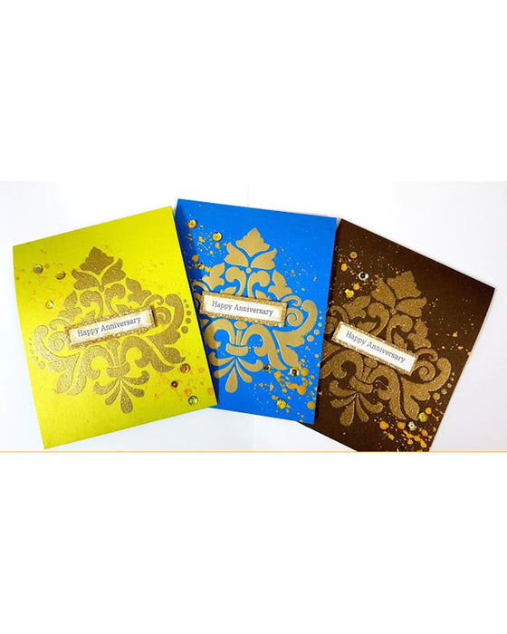 CrafTreat Bold Damask and Damask Background Stencil 6x6 Inches