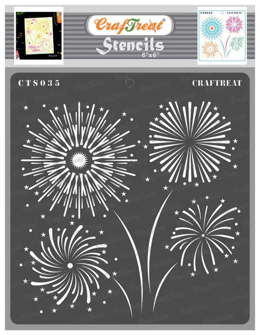 CrafTreat Fire Works Stencil CTS035