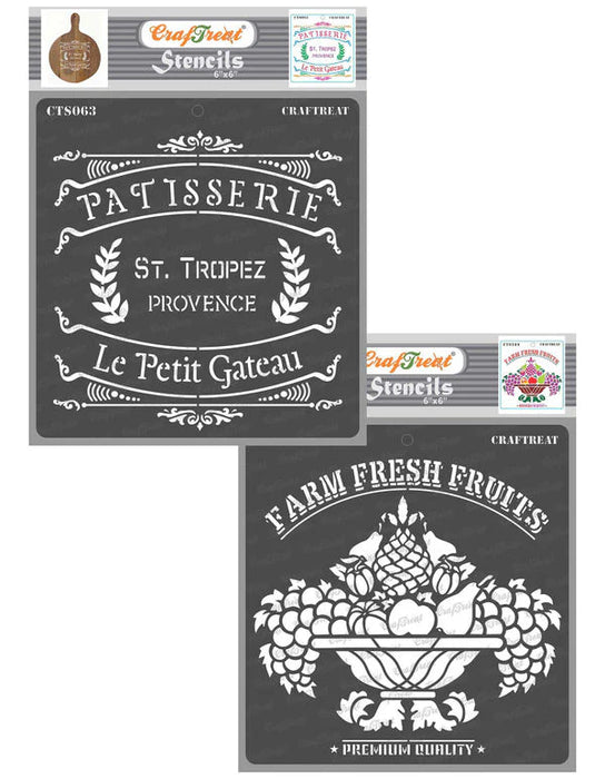 CrafTreat Patisserie and Fruit Basket StencilCTS063nCTS289