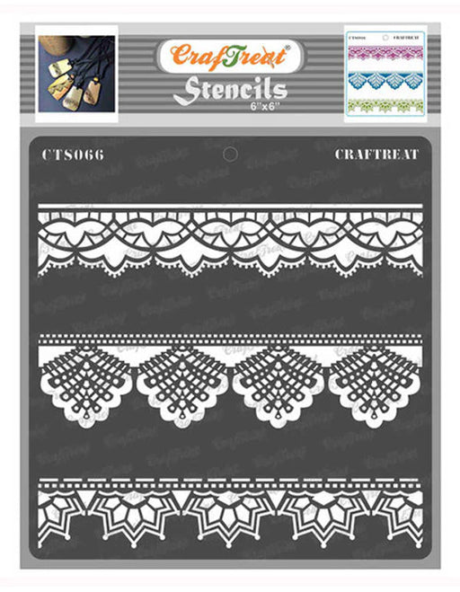 CrafTreat-Lace-border-stencil-design-for-Mixed-Media-crafts