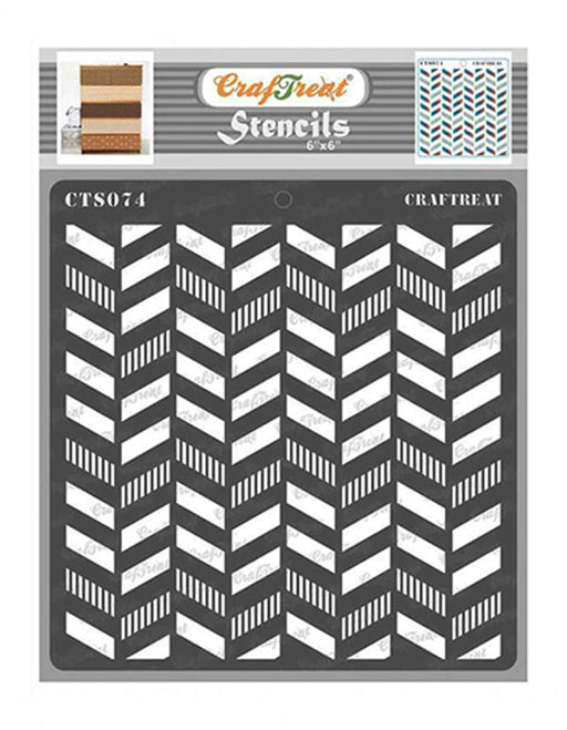 CrafTreat Striped Herrringbone StencilCTS074