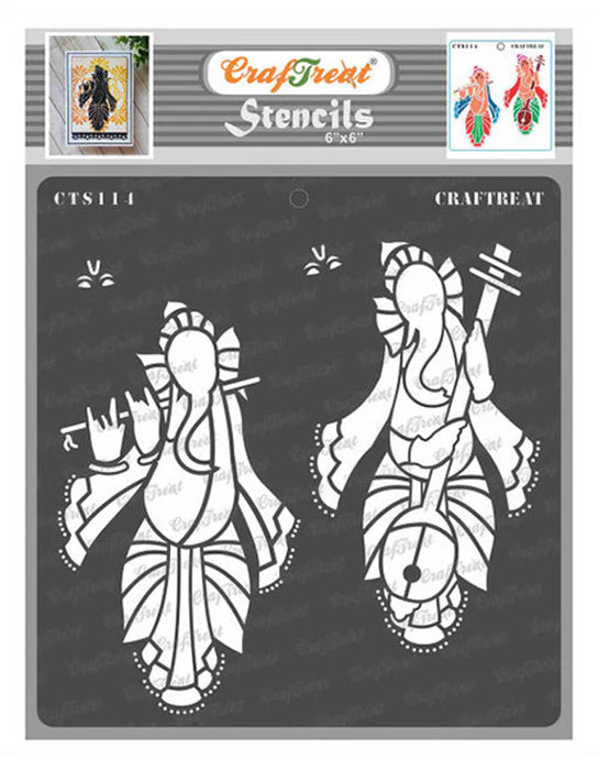 CrafTreat Musical Ganesha Stencil 1CTS114