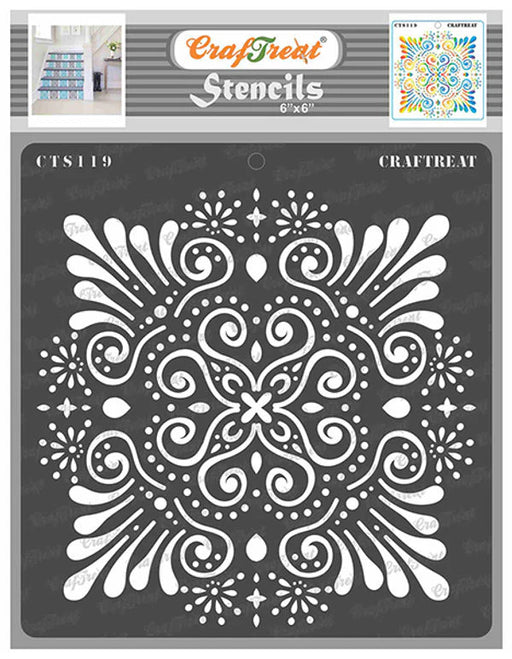 CrafTreat Ornate Background StencilCTS119