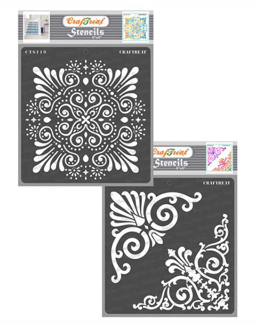 CrafTreat Ornate Background and Ornate Corners StencilCTS119nCTS167