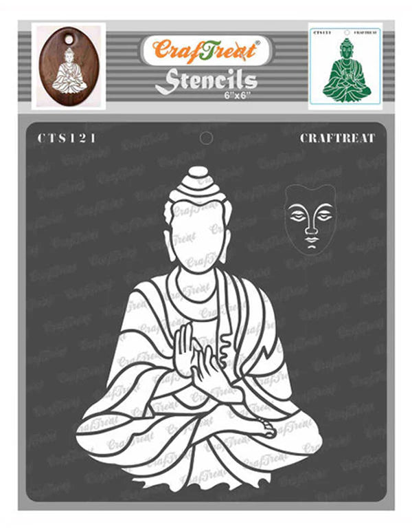 craftreat stencil sitting buddha cts121 thecraftshop.in