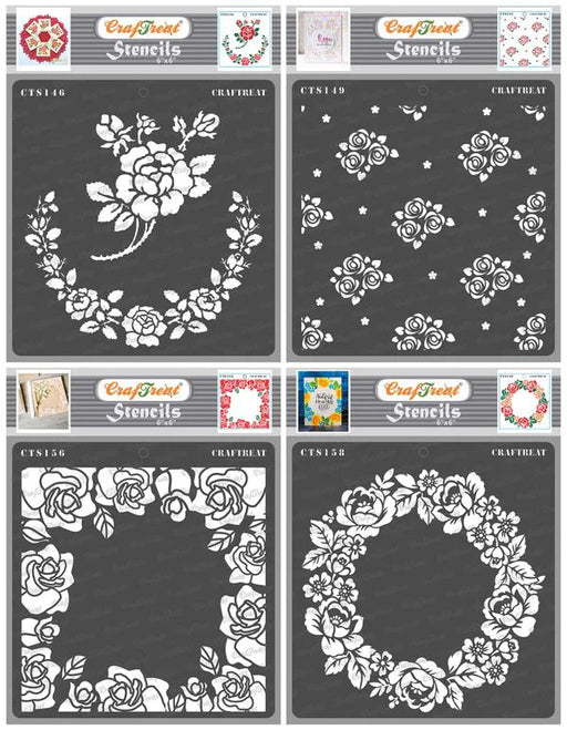 CrafTreat Rose Parade and Mini Rose Background and Roses all around and Rose WreathCTS146n149n156n158