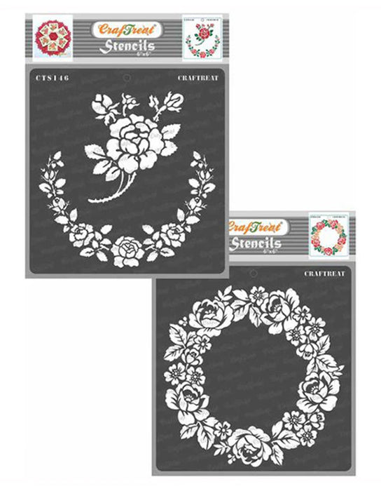 CrafTreat Rose Parade and Rose Wreath StencilCTS146nCTS158