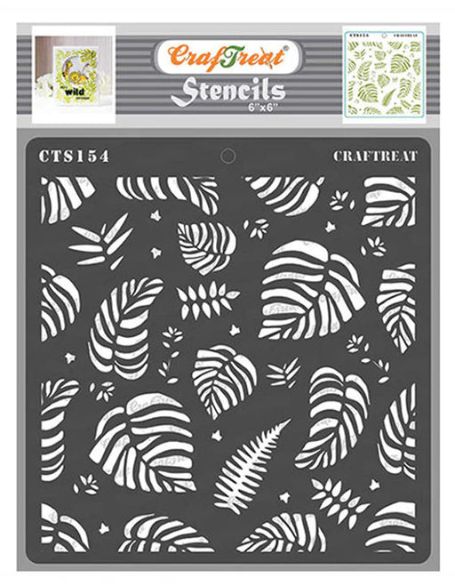 CTS154 tropical leaves stencil