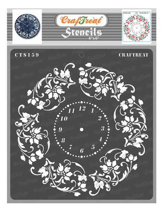 CrafTreat Floral Clock StencilCTS159