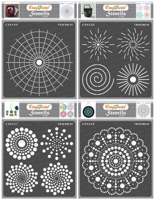 CrafTreat Dot Mandala Basis Outlines Round and RadarCTS169n356n357n359