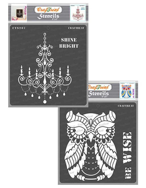 CrafTreat Shine Bright and Be Wise StencilCTS207nCTS219