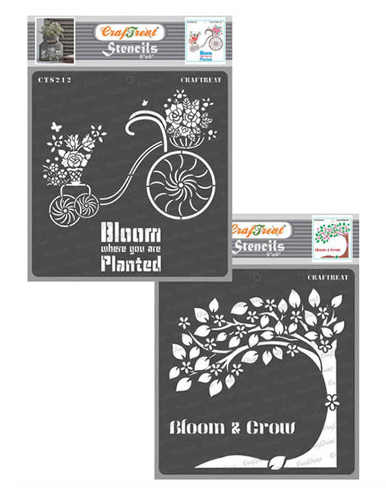 CrafTreat Blooming Plants and Bloom and Grow StencilCTS212nCTS206