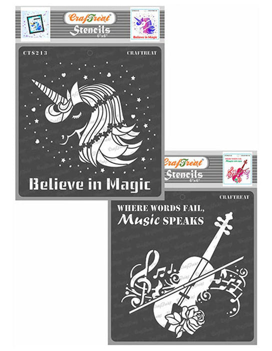 CrafTreat Believe in Magic and Music Speaks StencilCTS213nCTS215
