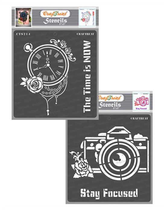CrafTreat The Time is Now and Stay Focused StencilCTS214nCTS209
