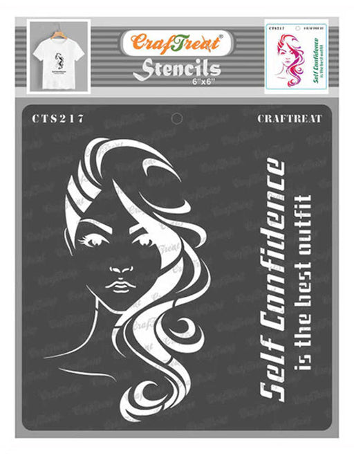 CrafTreat Confident Woman StencilCTS217