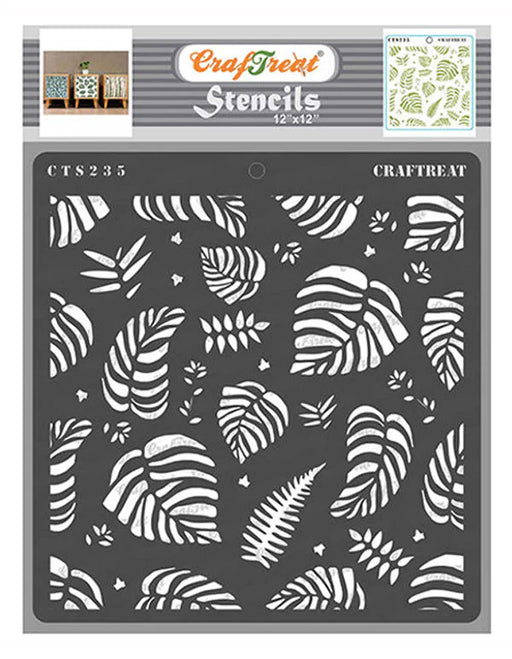 CrafTreat Tropical Leaves Stencil 12 InchesCTS235