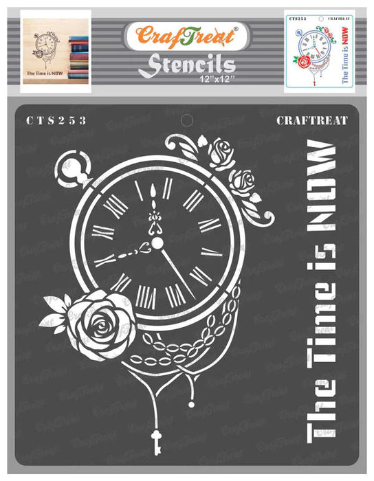 CrafTreat The Time is Now Stencil 12 InchesCTS253