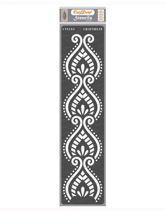 CrafTreat Wall Border stencil design for paintings 3x12 Inches