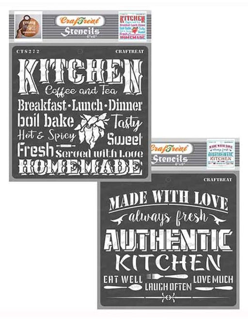 CrafTreat 6x6 Inches Quotes Stencil for Kitchen Decoration