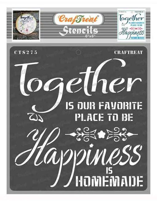 CrafTreat Quirky Quotes Stencil 12x12 Inches for Painting