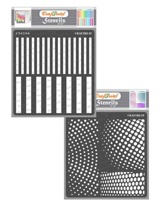 CrafTreat Stripes and Halftone Circles StencilCTS290nCTS304