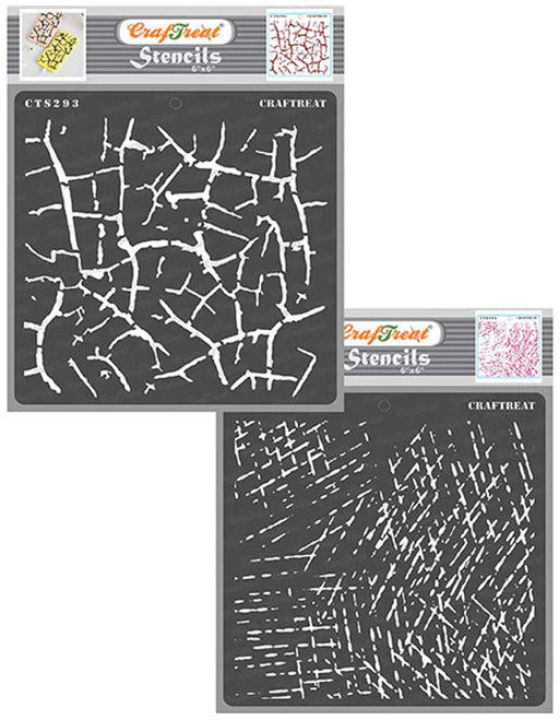 CrafTreat Crocodile Crackle and Scratches StencilCTS293nCTS294