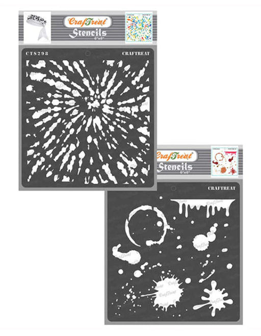 CrafTreat Tie and Dye and Stains and Splatters StencilCTS298nCTS302