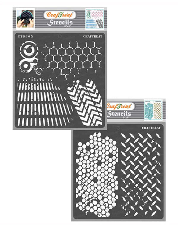 craftreat-stencil-distressed-patterns-2-diamond-hive-cts305ncts310 ...