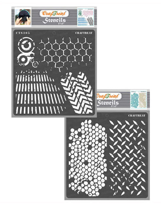 CrafTreat Distressed Patterns and Diamond Hive StencilCTS305nCTS310