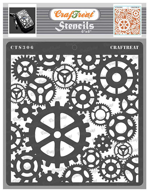 CrafTreat Gears StencilCTS306