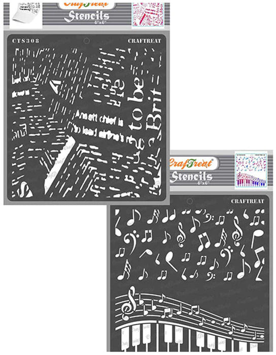 CrafTreat NewsPrint and Musical StencilCTS308nCTS309