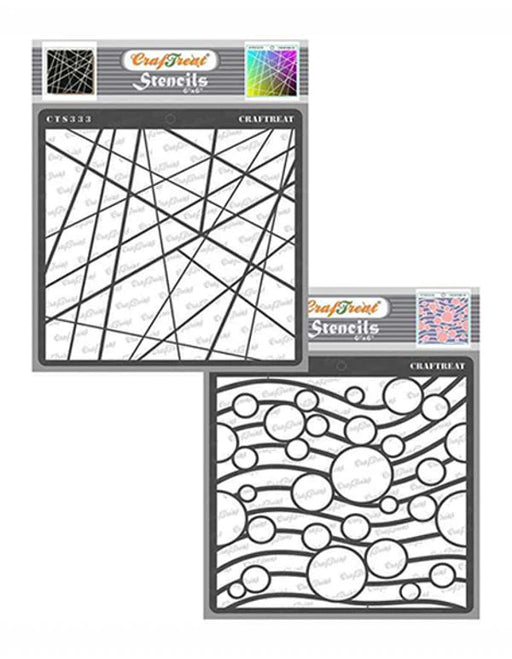CrafTreat Asymmetrical Lines and Circles on waves StencilCTS333nCTS338