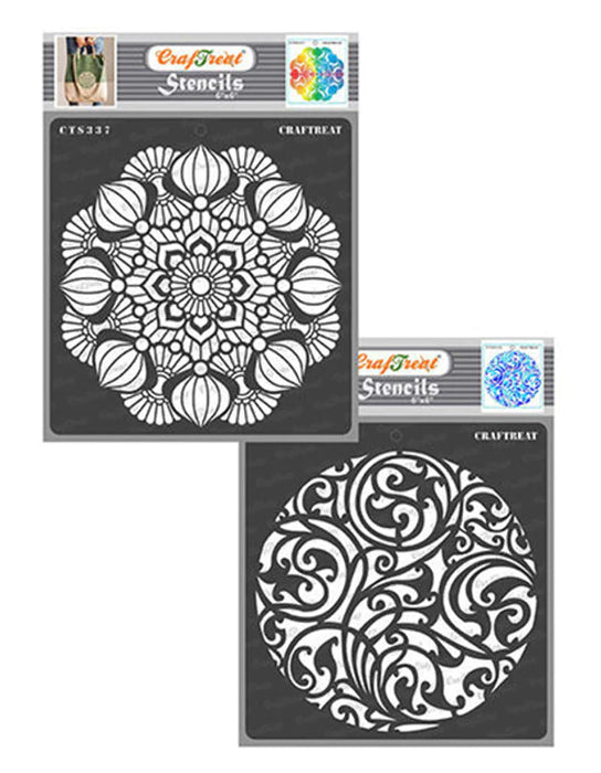 CrafTreat Mandala3 and Ornate Circle BackgroundCTS337nCTS342