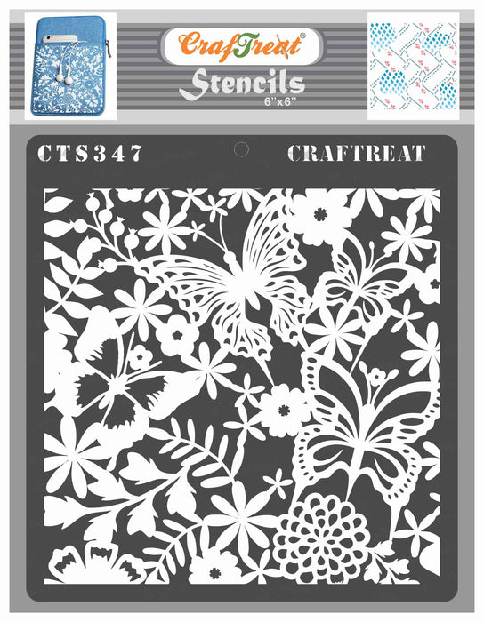 CrafTreat Butterfly Delight Stencil 6x6 Inches