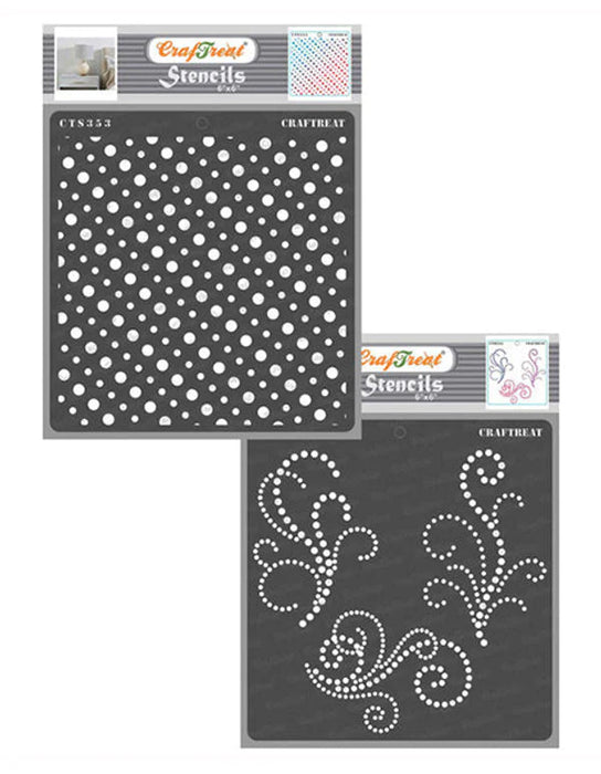 CrafTreat Slanting Dots and Beaded Flourish StencilCTS353nCTS355