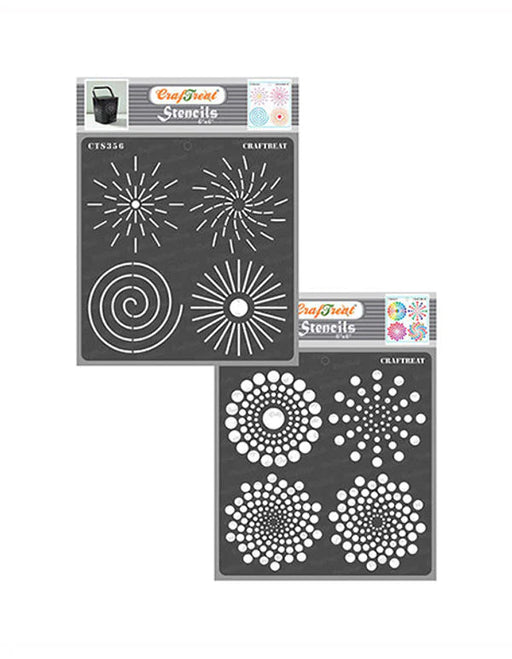 CrafTreat Dot Mandala Outlines and Dot mandala Basics StencilCTS356nCTS357