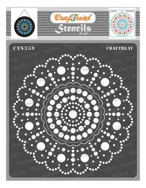 CrafTreat Round dot Mandala Stencil CTS359