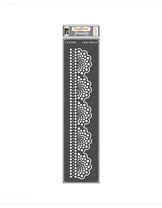 CrafTreat 3x12 inches Dots Border stencil for wall paintings