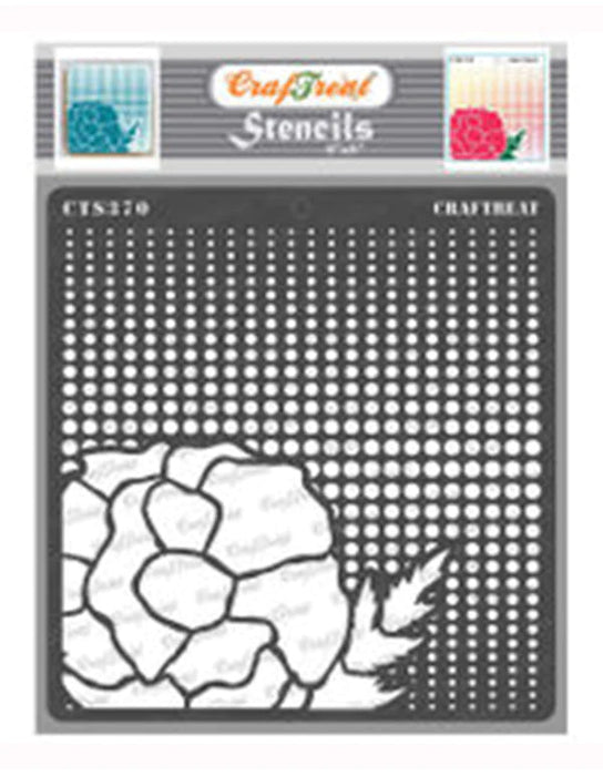 CrafTreat Dotted Poppies StencilCTS370