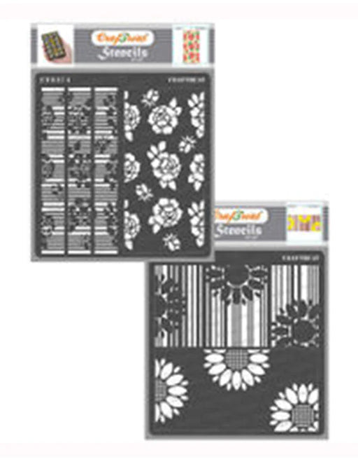 CrafTreat Flower fusion Rose and Sunflower StencilCTS374nCTS375