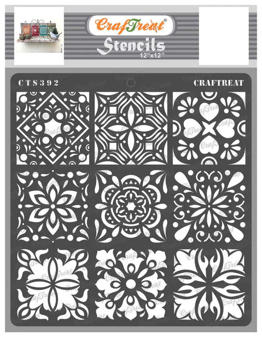 CrafTreat Mini Tiles Stencil 12 InchesCTS392
