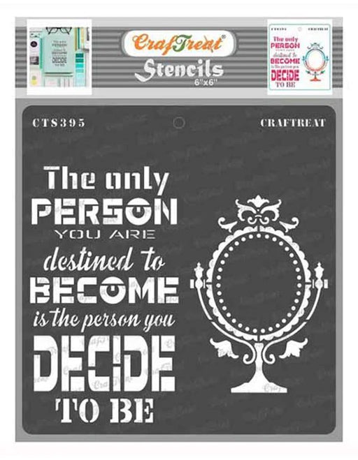 CrafTreat 6x6 inches Destiny Quotes stencil, phrase stencils for crafts