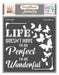CrafTreat Wonderful life butterfly stencil, Stencils quotes 6x6 Inches
