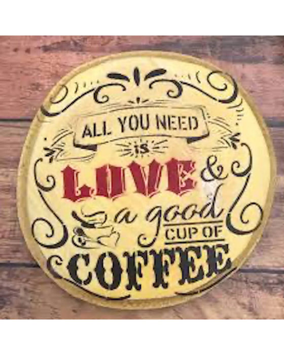 CrafTreat Coffee Love, Coffee, Dining Memories and Cooked with Love Stencil 6x6 4 Pcs Inches