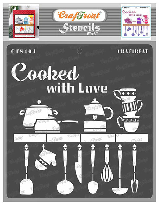 CrafTreat Cooked with Love StencilCTS404