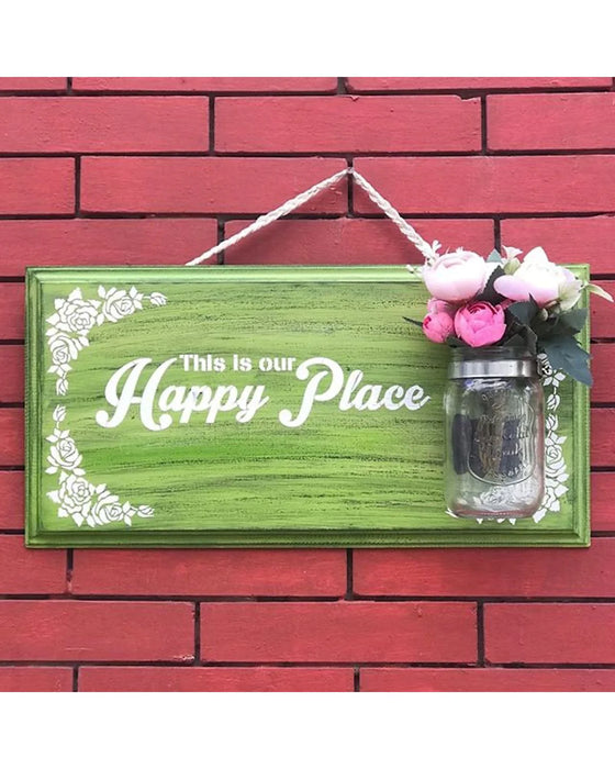 CrafTreat Blessed, Family Word, Welcome to our Home and This is our Happy Place Stencil 3x12 4 Pcs Inches